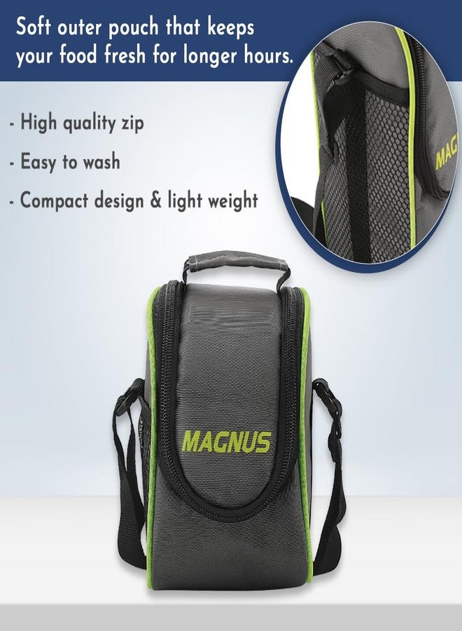 Magnus Opal 2 Stainless Steel Lunchbox Set with Bag - Leak-Proof, Insulated Lunch Box for Kids and Adults - 2 x 350ml Containers with Smart STEAM Lock - Ideal Lunch Boxes for Office Men, Women, School - Image 5